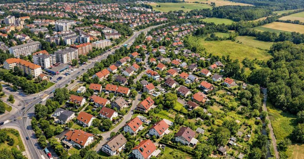 Eine landschaft in Deutschland von oben